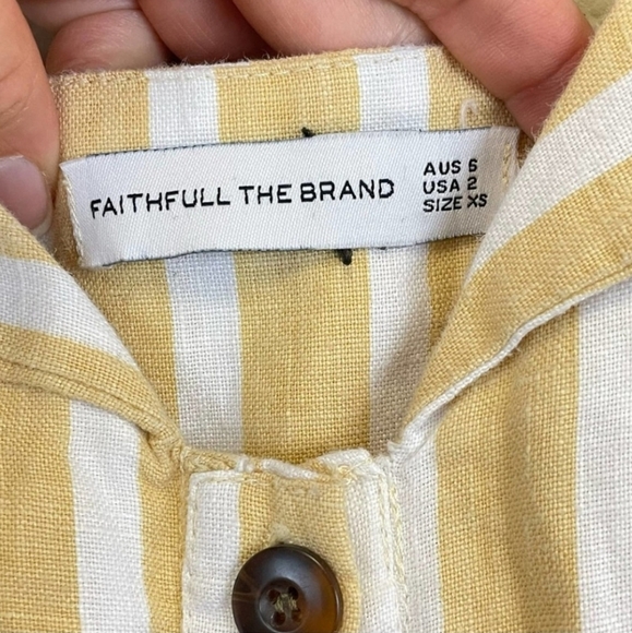 Faithful the Brand Linen Striped Button Up Mini Dress Size 2 - Picture 5 of 9